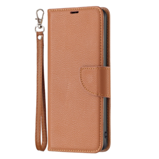 LAMBSKIN Peňaženkové puzdro pre Xiaomi Redmi Note 13 - hnedé