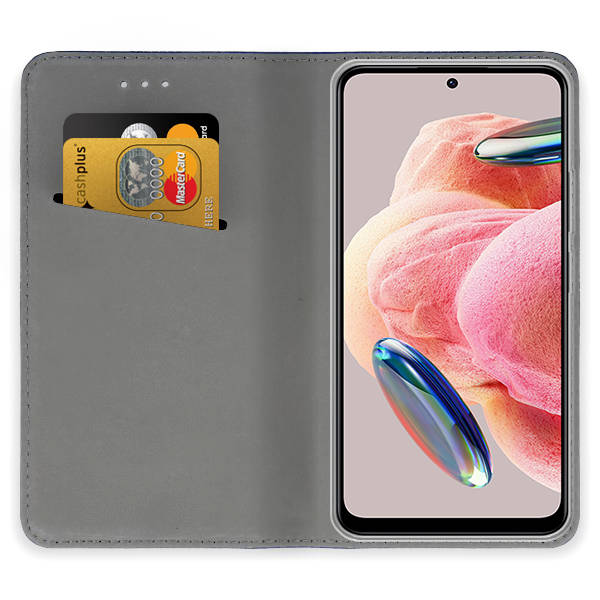 SKLO + PUZDRO 2v1 pre Xiaomi Redmi Note 12 - Knižkové MAGNET modré