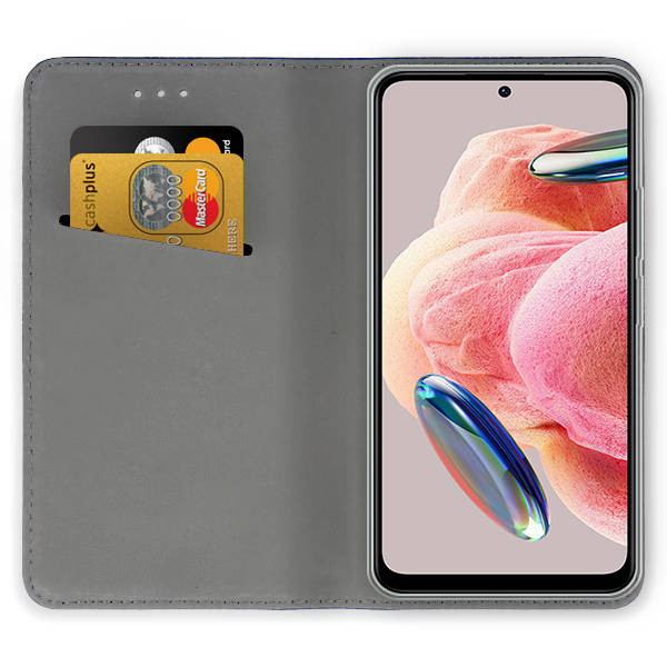 SKLO + PUZDRO 2v1 pre Xiaomi Redmi Note 12 - Knižkové MAGNETIC bordové