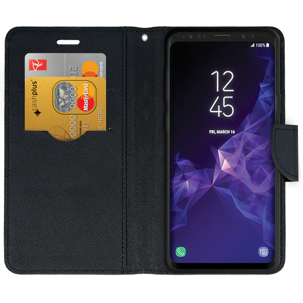 Knižkové púzdro Smart Fancy pre Samsung Galaxy S9 Plus - čierne
