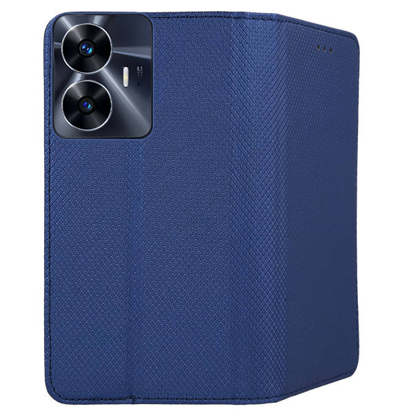9D SKLO + PUZDRO 2v1 pre Realme C55 - Knižkové SMART MAGNET modré