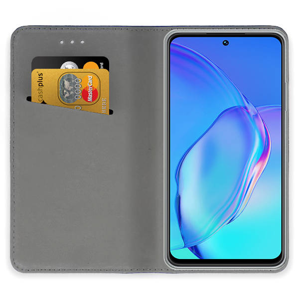 9D SKLO + PUZDRO 2v1 pre Realme C55 - Knižkové SMART MAGNET modré