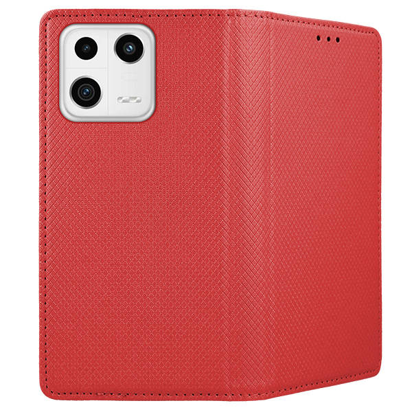 SKLO + PUZDRO 2v1 pre Xiaomi 13 - Knižkové MAGNET červené