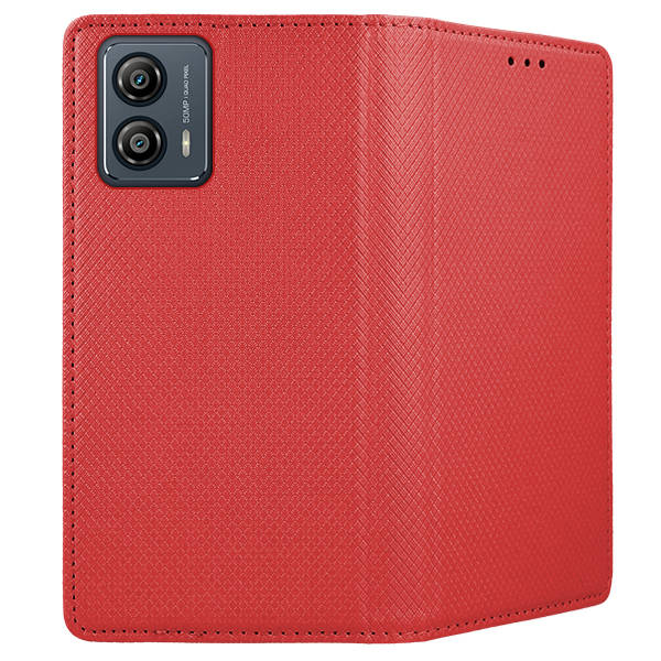 9D SKLO + PUZDRO 2v1 pre Motorola Moto G53 5G - Knižkové SMART MAGNET červené