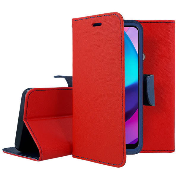 Knižkové puzdro pre Motorola Moto E32 / E32s - Smart FANCY červeno modré