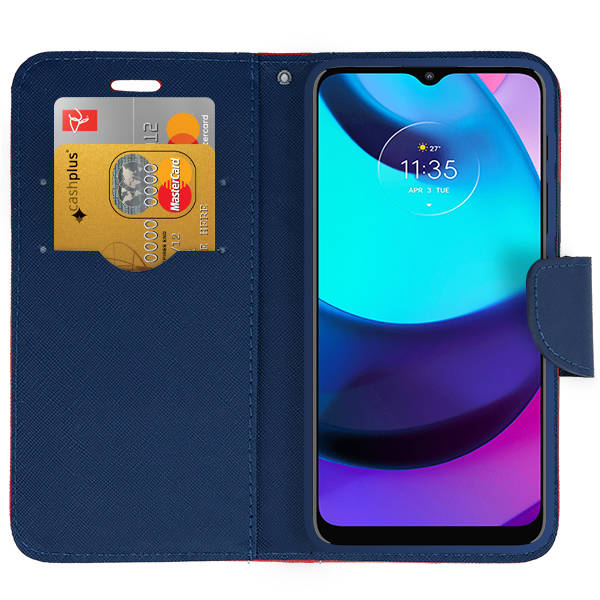 Knižkové puzdro pre Motorola Moto E32 / E32s - Smart FANCY červeno modré