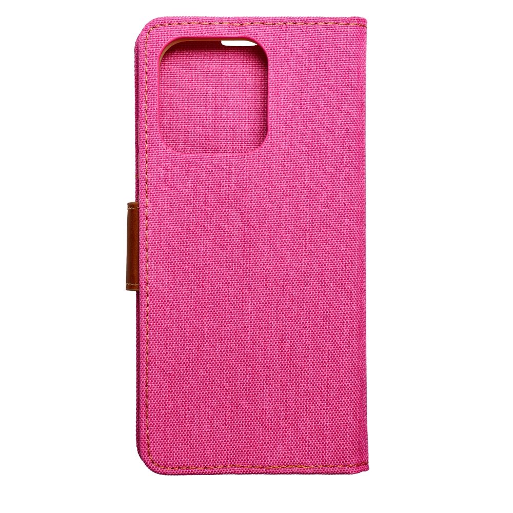 SKLO + PUZDRO 2v1 pre Xiaomi Redmi 12C - Knižkové puzdro CANVAS ružovo hnedé