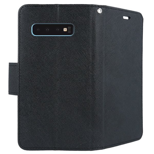 9D SKLO + PUZDRO 2v1 pre Samsung Galaxy S10 - Knižkové FANCY čierne