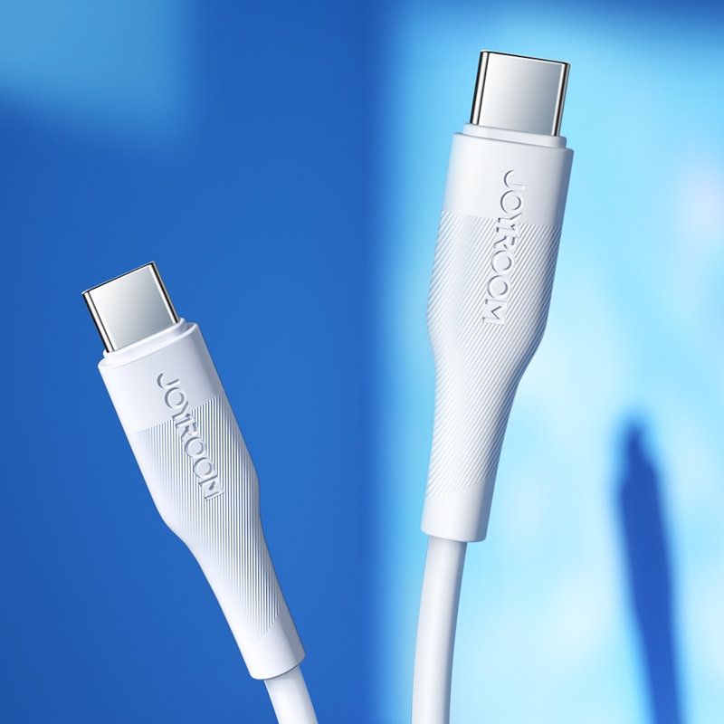 Joyroom S-02530M3 odolný TPU kabel USB-C / USB-C 3A 60 W 0,25m white
