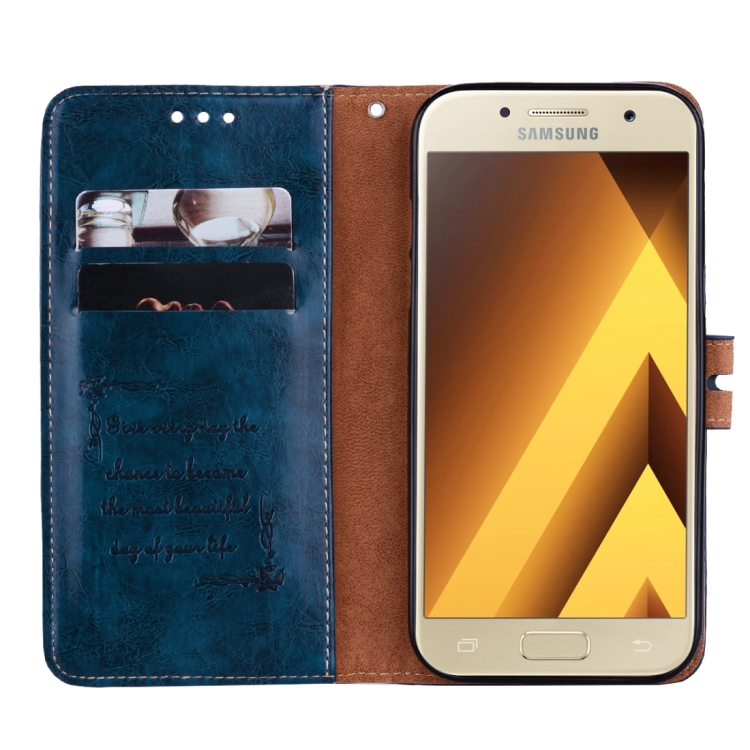 SKLO + PUZDRO 2v1 pre SAMSUNG GALAXY A5 2017 - Knižkové Solid modré