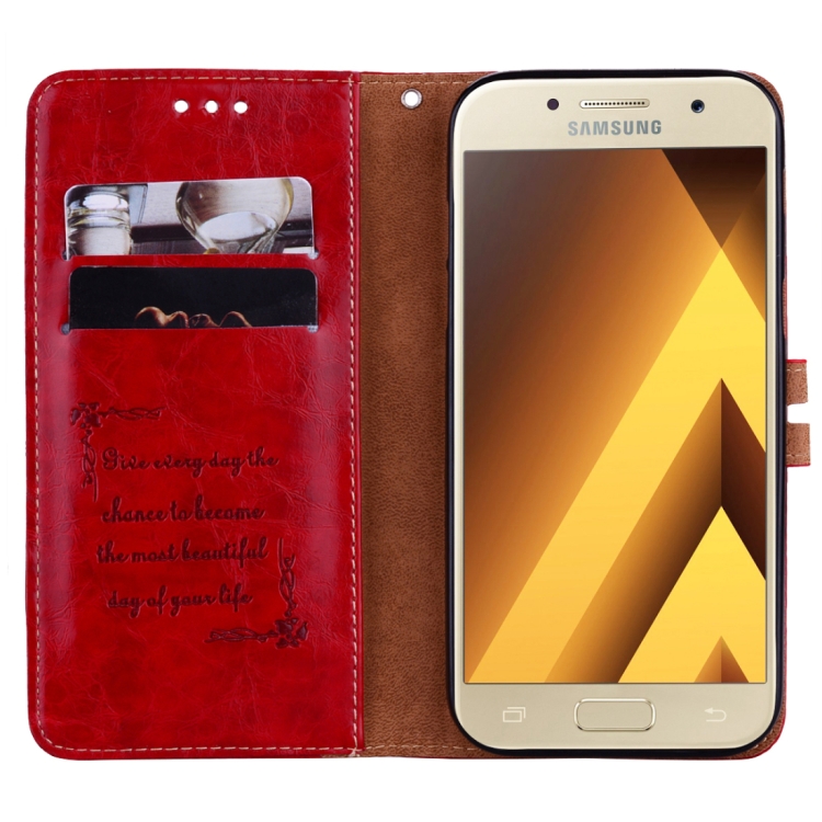 SKLO + PUZDRO 2v1 pre SAMSUNG GALAXY A5 2017 - Knižkové Solid červené