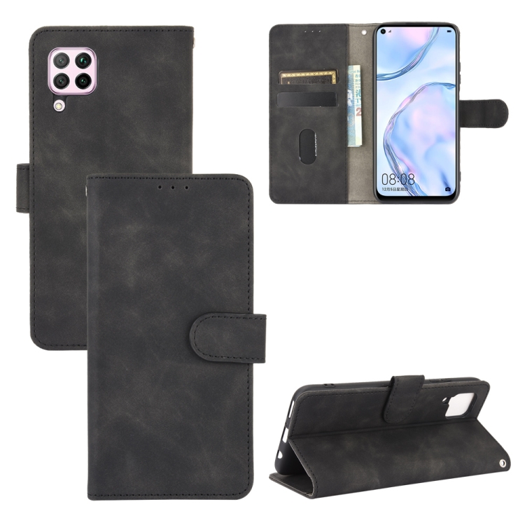 9D SKLO + PÚZDRO 2v1 pre HUAWEI P40 Lite - Knižkové SOLID čierne