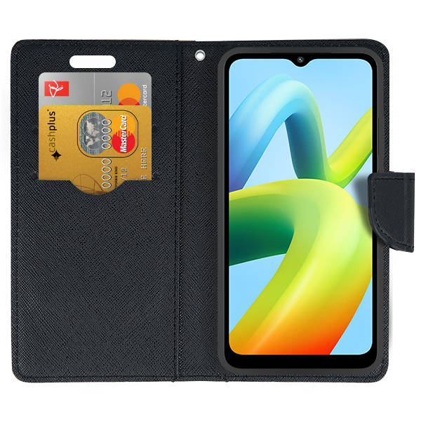 SKLO + PUZDRO 2v1 pre Xiaomi Redmi A1 / Redmi A2 - Knižkové FANCY zlato čierne
