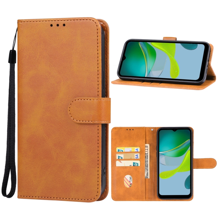 9D SKLO + PUZDRO 2v1 pre Motorola Moto E13 - Knižkové SOLID hnedé