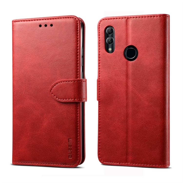 9D SKLO + PUZDRO pre HUAWEI P Smart 2019 - Knižkové SOLID červené
