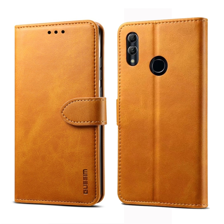 9D SKLO + PUZDRO pre HUAWEI P Smart 2019 - Knižkové SOLID svetlo hnedé