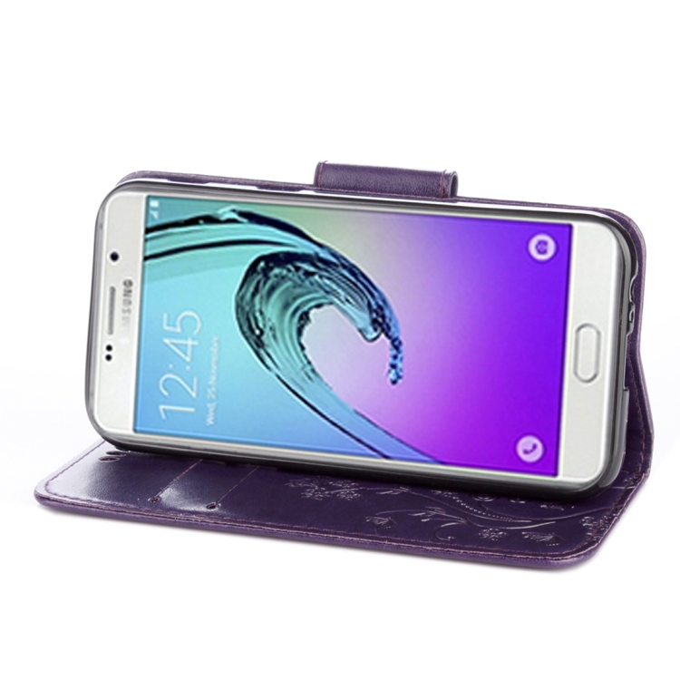 SKLO + PUZDRO 2v1 pre SAMSUNG GALAXY A3 2017 - Knižkové Butterfly tmavo fialové