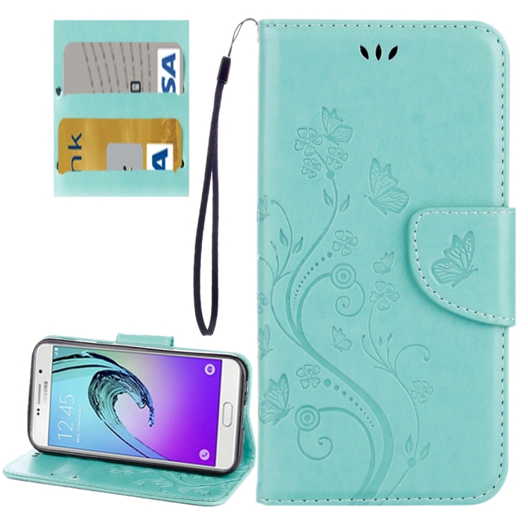 Knižkové puzdro na Samsung Galaxy A3 2017 - Butterfly svetlo zelené