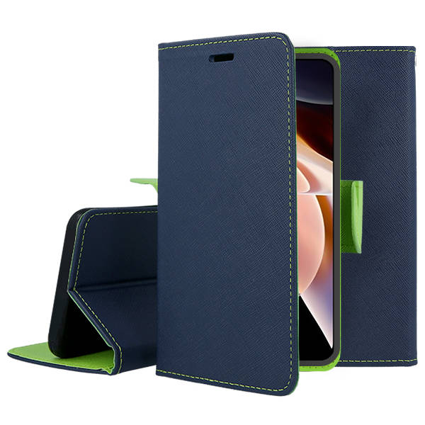 SKLO + PUZDRO 2v1 pre Xiaomi Redmi Note 12S - Knižkové SMART FANCY modro zelené