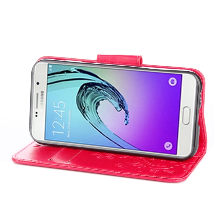 Knižkové puzdro na Samsung Galaxy A3 2017 - Butterfly červené