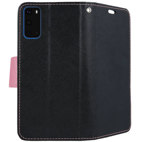 9D SKLO + PÚZDRO 2v1 pre Samsung Galaxy S20 - Knižkové SMART FANCY čierno ružové