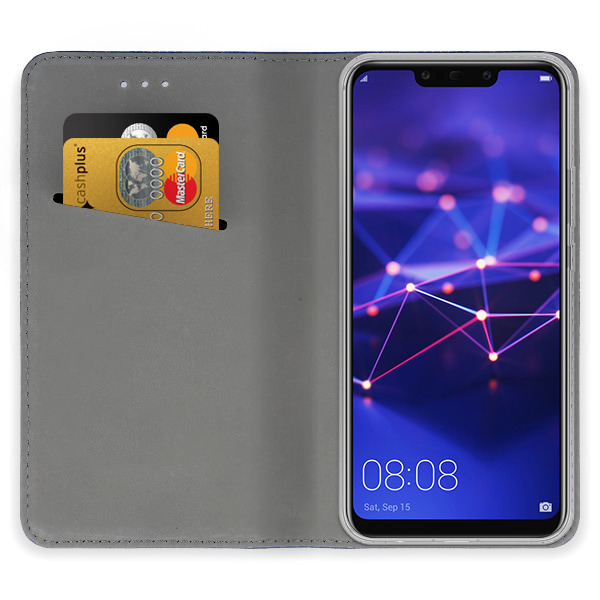 9D SKLO + PÚZDRO 2v1 pre HUAWEI Mate 20 Lite - Knižkové puzdro MAGNET modré