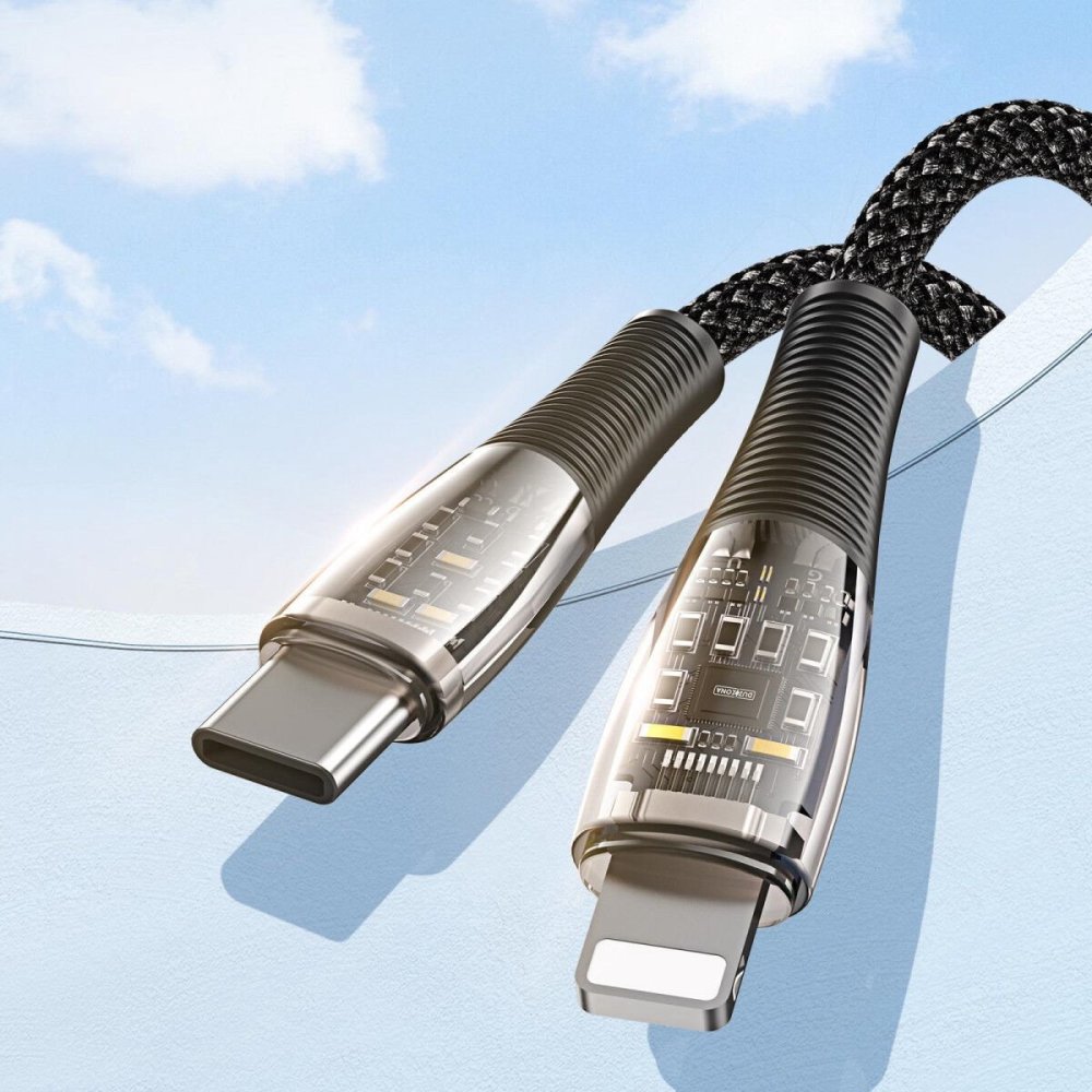 Duzzona A5 20W kábel pre USB C na Lightning - priesvitný