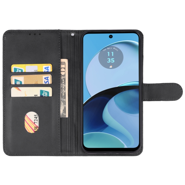 9D SKLO + PUZDRO 2v1 pre Motorola Moto G14 - Knižkové SOLID čierne