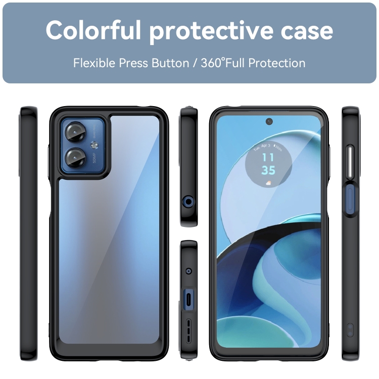 9D SKLO + PUZDRO 2v1 pre Motorola Moto G14 - Tvrdené ACRYLIC čierne