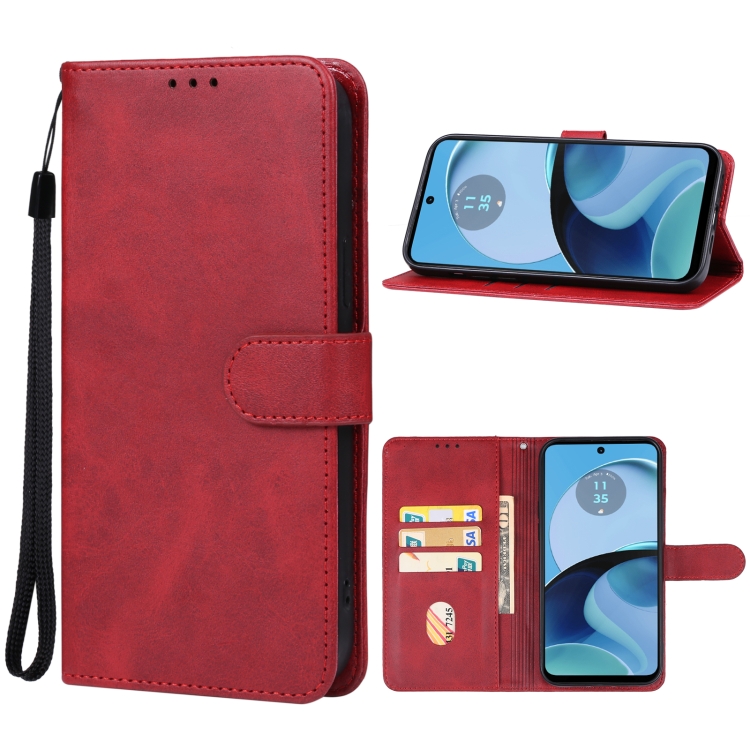 SKLO + PUZDRO 2v1 pre Moto G54 5G / G54 5G Power Edition - Knižkové SOLID červené