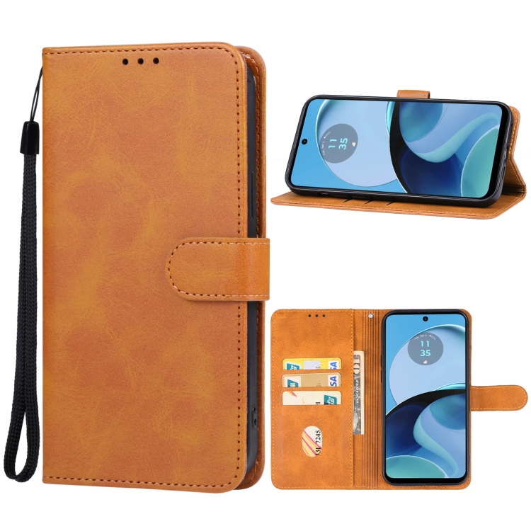 Knižkové puzdro pre Moto G54 5G / G54 5G Power Edition - SOLID hnedé