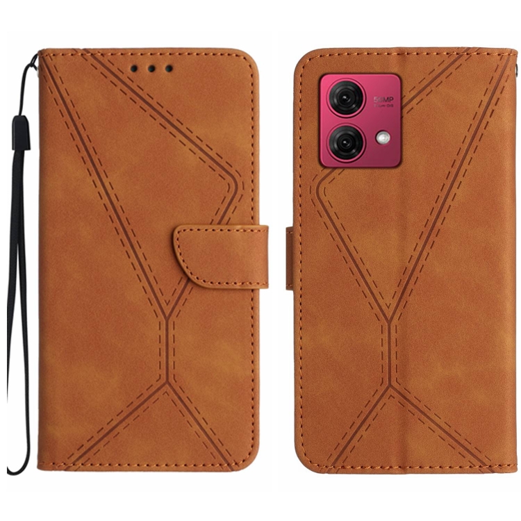 9D SKLO + PUZDRO 2v1 pre Motorola Moto G84 5G - Knižkové Stitching hnedé