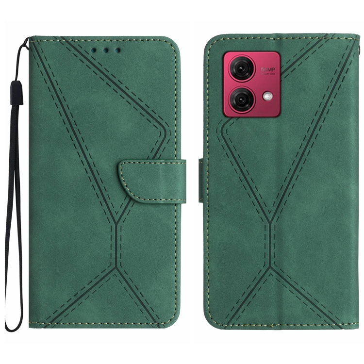 9D SKLO + PUZDRO 2v1 pre Motorola Moto G84 5G - Knižkové Stitching zelené