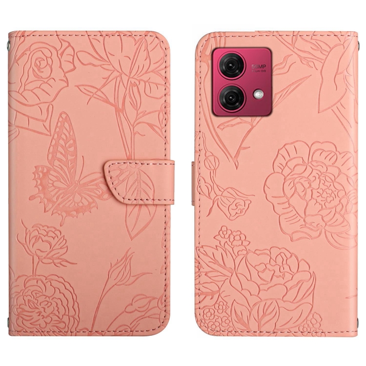 9D SKLO + PUZDRO 2v1 pre Motorola Moto G84 5G - Knižkové Butterfly ružové