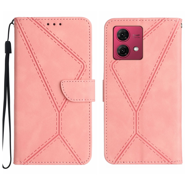 Knižkové puzdro pre Motorola Moto G84 5G - Stitching ružové