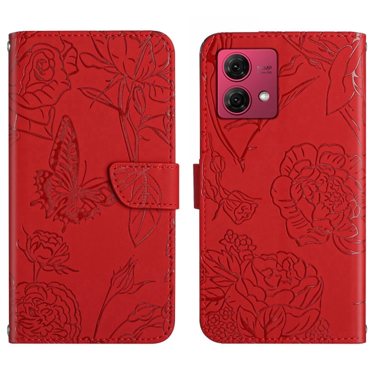 Knižkové puzdro pre Motorola Moto G84 5G - Butterfly červené