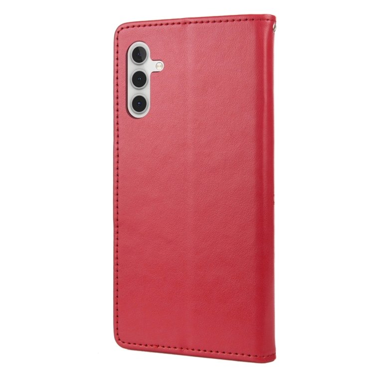 SKLO + PUZDRO 2v1 pre Samsung Galaxy A14 / A14 5G - Knižkové BUTTERFLY 02 red