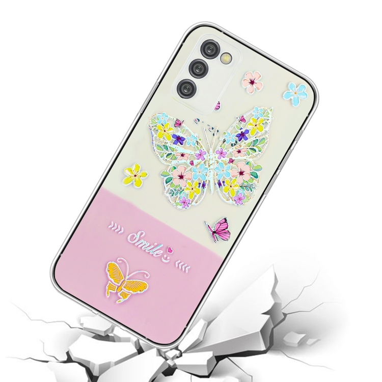 SKLO + PUZDRO 2v1 pre Samsung Galaxy A14 / A14 5G - Silikonové Butterfly 01