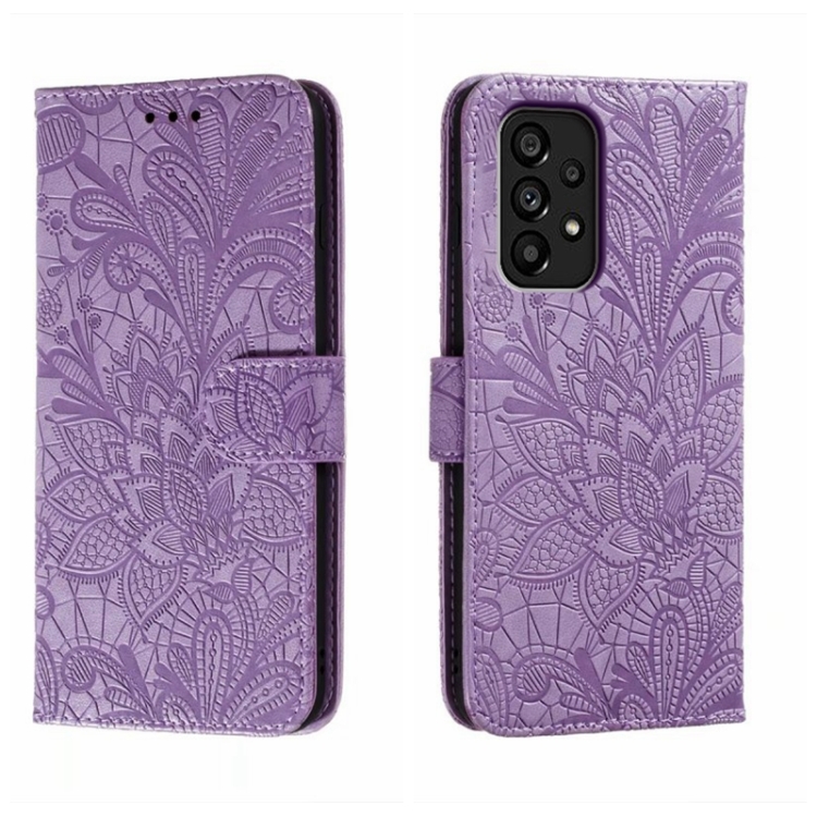 Knižkové puzdro na Samsung Galaxy A54 5G - FLOWER fialové