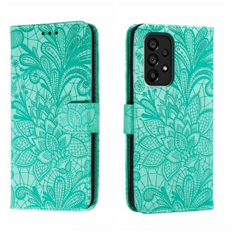 Knižkové puzdro na Samsung Galaxy A54 5G - FLOWER zelené