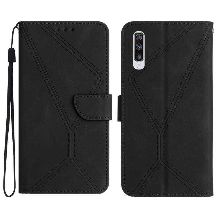 Knižkové puzdro pre Samsung Galaxy A70 - STITCHING čierne