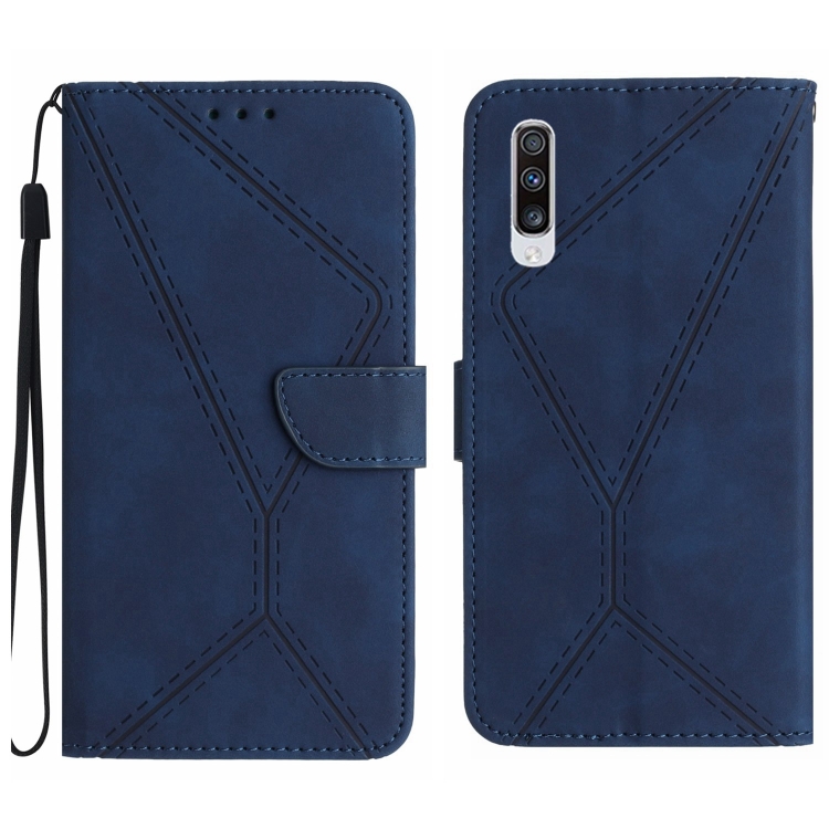 Knižkové puzdro pre Samsung Galaxy A70 - STITCHING modré