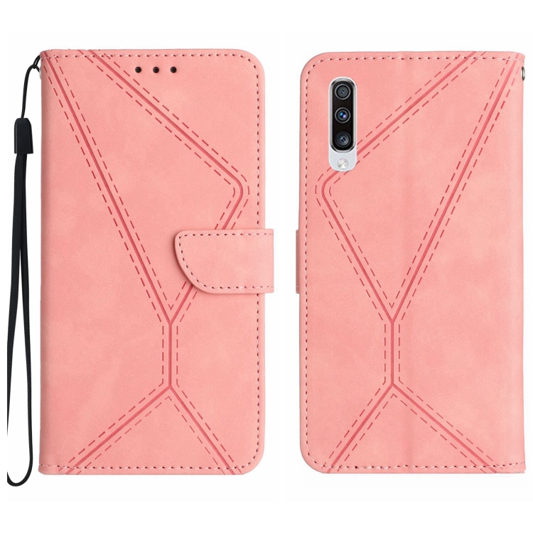 Knižkové puzdro pre Samsung Galaxy A70 - STITCHING ružové