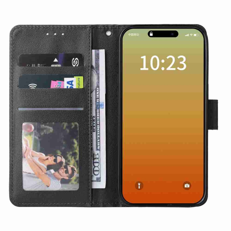 SKLO + PUZDRO 2v1 pre iPhone 15 Pro Max - Knižkové SOLID čierne