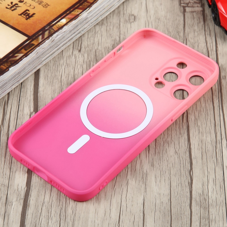 SKLO + PUZDRO 2v1 pre iPhone 15 Pro Max - MAGSAFE LIQUID ružovo červené