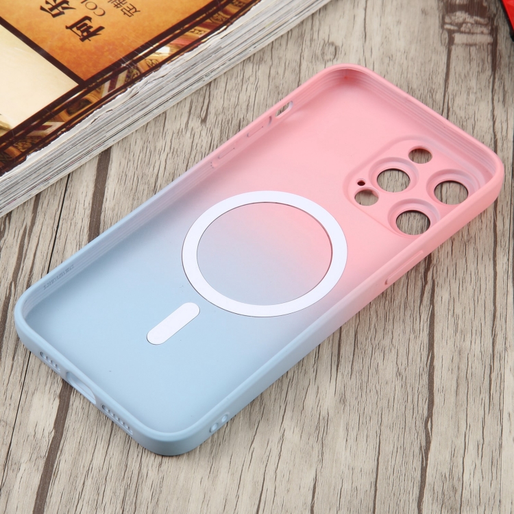 Silikónový kryt pre iPhone 15 Pro Max - MAGSAFE LIQUID ružovo modrý