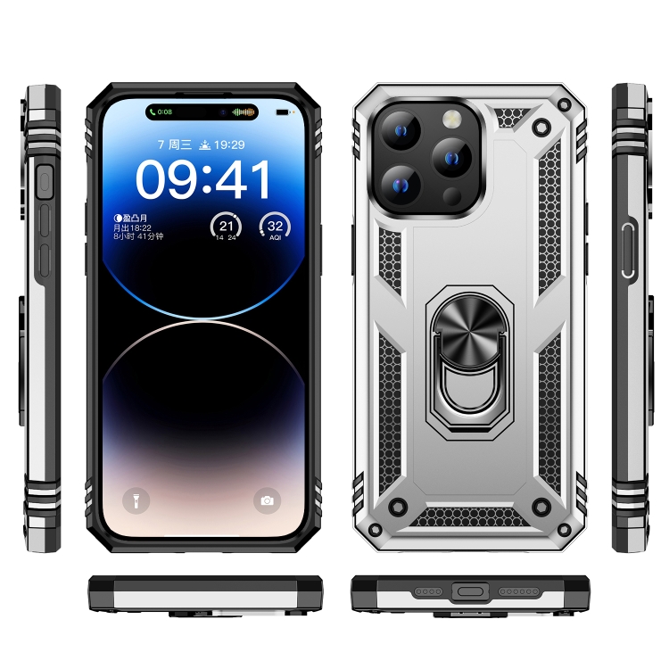 Tvrdený kryt pre iPhone 15 Pro - RING Armor sivý