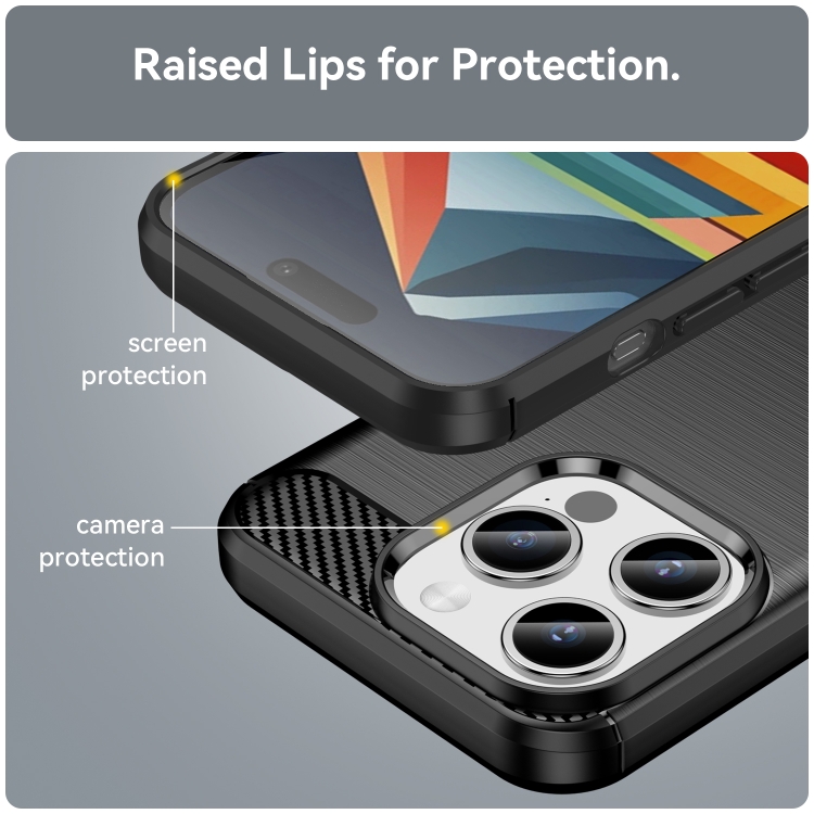 Zadný ochranný kryt pre iPhone 15 Pro - CARBON čierny