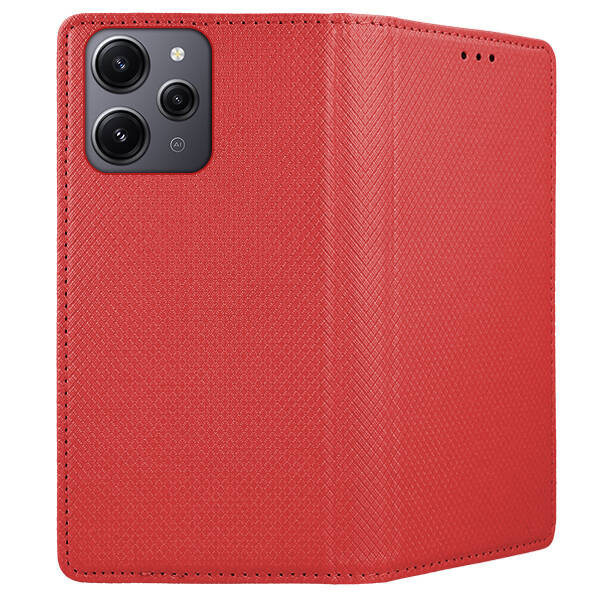 9D SKLO + PUZDRO 2v1 pre Xiaomi Redmi 12 - Knižkové SMART MAGNET červené