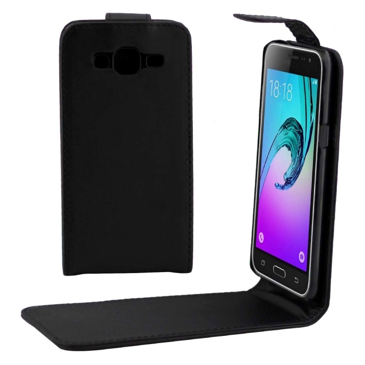 SKLO + PUZDRO 2v1 pre SAMSUNG GALAXY J3 2016 - Vyklápacie Flip čierne